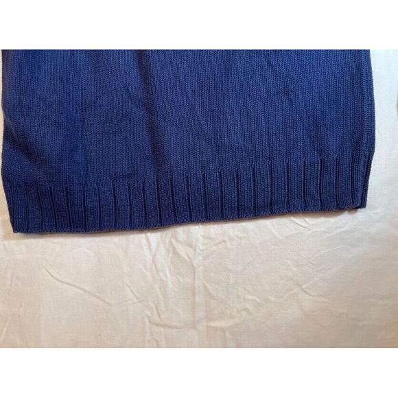 Vintage Polo Ralph Lauren Sweater Men Large Blue Striped 100% Cotton Quarter Zip - Picture 7 of 8